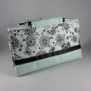 Bags & Purses Wallets & Money Clips Chequebook Covers water green passport with white polka dots Checkbook door 
