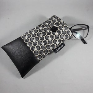 étui en France/telefoon draagbaar/étui voor lunettes /katoen enduit en similicuir noir/or/blanc/cadeau femme/cadeau homme