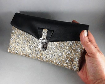 Simulated Leather Wallet with Metal Clasp, Checkbook Holder