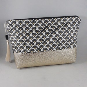 trousse maquillage/cadeau femme/coton enduit bleu/vert/noir/trousse simili cuir paillettes lub/idée de cadeau femme