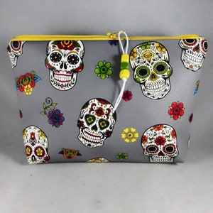 Trousse de Toilette / Cadeau Femme en Similicuir Grau / Gelb / Orange / Grün / Blau / Weiß / Schwarz und Doublée aus gelber Baumwolle