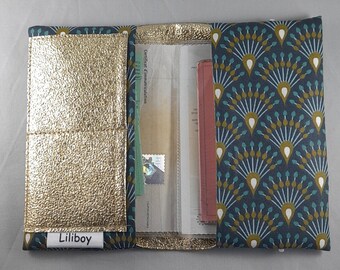 Passport Holder: Coated Cotton Wallet with Gold Glitter Detail