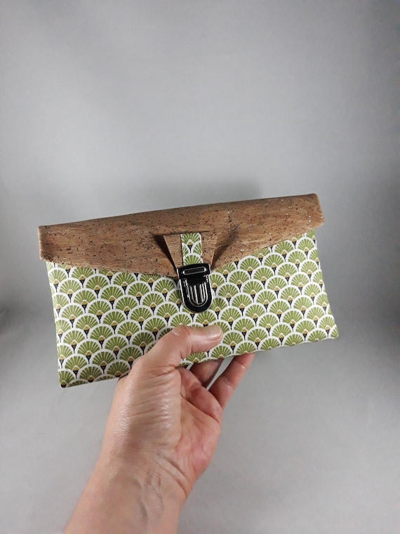Compagnon De Sac portefeuille porte chequier porte cartes porte papiers coton Enduit Imprime eventails Vert Anis noir or blanc liege Etsy UK