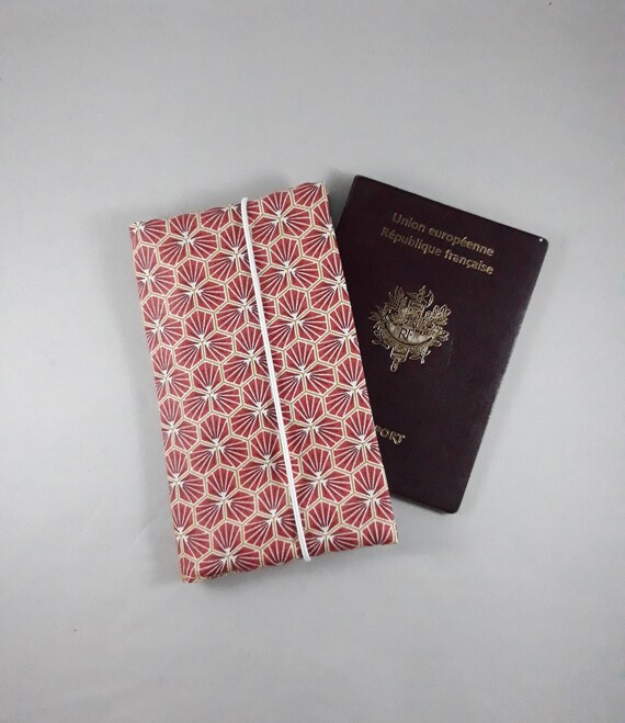 Étui Passeport/portefeuille Femme/porte-cartes/étui Carte Grise/permis/cadeau  Femme/cadeau Homme/coton Enduit Rouge/or/blanc/similicuir Or 