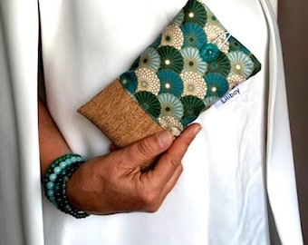 draagbaar telefoonhoesje/lunettes/katoen eindstukken or/blanc/blauw/vert/tissu liège pailleté