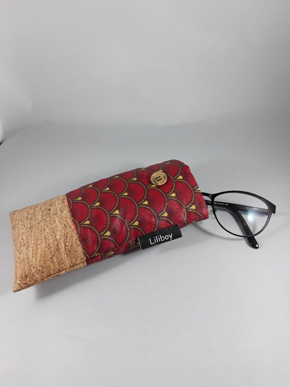 Housse / Etui für Telefon tragbare / Etui für Lunettes / Etui iPhone /  Baumwolle Enduit Colliers Rouge / Noir / Jaune / Liège du Portugal Pailleté  oder - .de