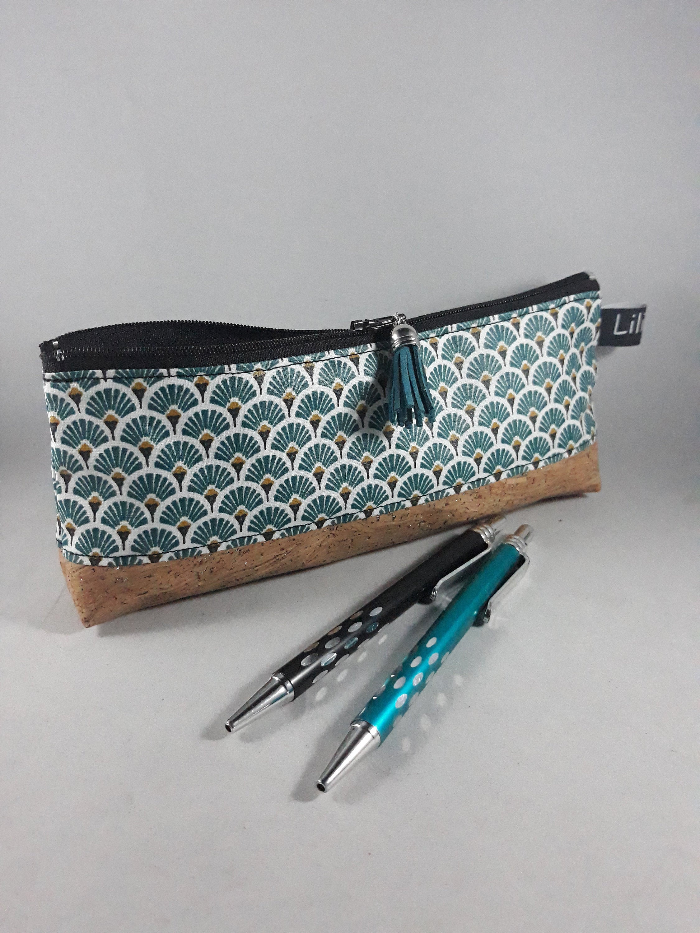 Trousse De Rangement Noire, Trousse À Crayons Portable, Avec Fermeture