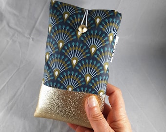 étui lunette/housse pour téléphone/étui Iphone/coton enduit/similicuir pailleté/cadeau femme
