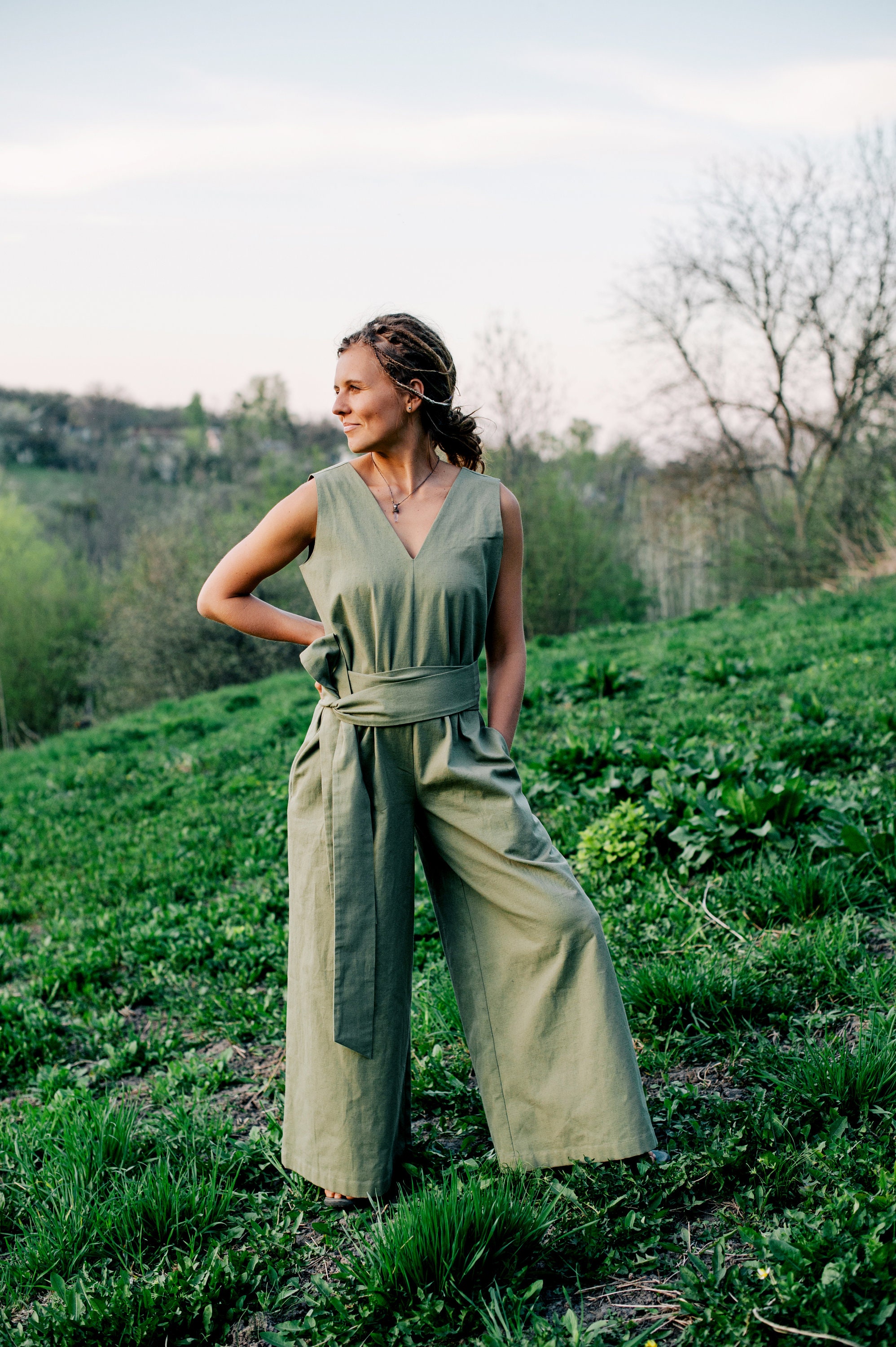 Linen Overalls. Wide Leg Overalls. Natural Linen Overalls. Etsy