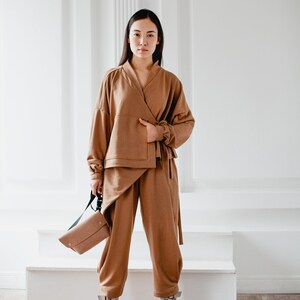 Japanese Fashion Oversized Outfit, Women Cotton Long Suit, Trendy and Stylish, Loose Fit Japanese Style image 4