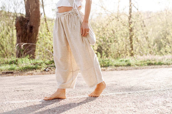 Linen Pants. Wide Leg Pants. Natural Linen Pants. Casual Pants