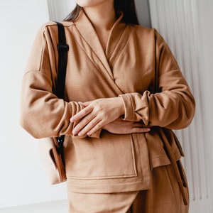 Japanese Fashion Oversized Outfit, Women Cotton Long Suit, Trendy and Stylish, Loose Fit Japanese Style image 1