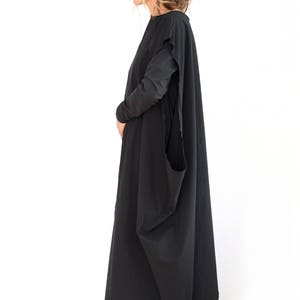 Maxi Cotton Dress. Black Kimono. Long Sleeves Kaftan With - Etsy