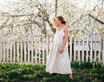 Linen Sundress Long Linen Dress Summer 