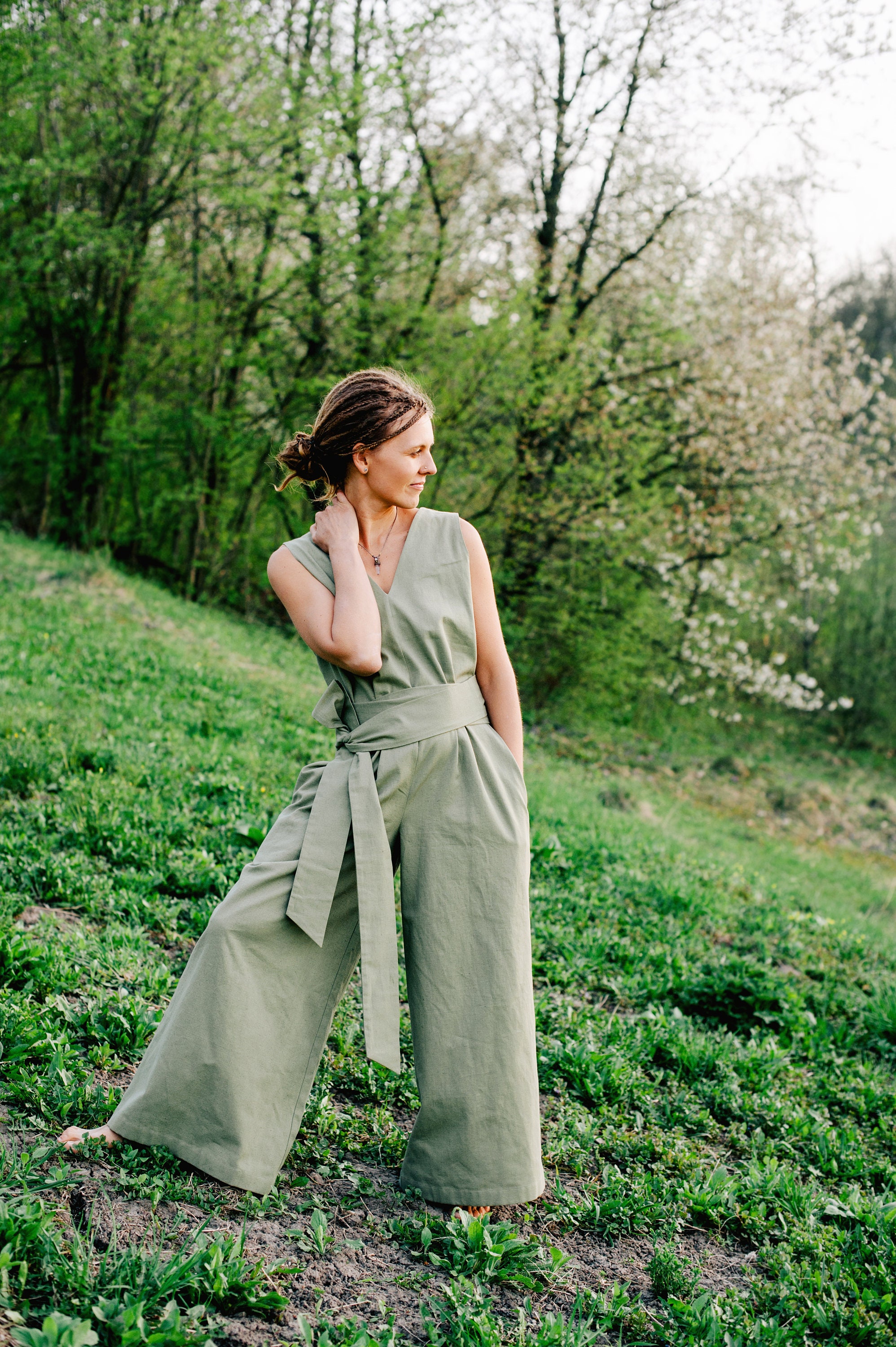 Linen Overalls. Wide Leg Overalls. Natural Linen Overalls. Etsy