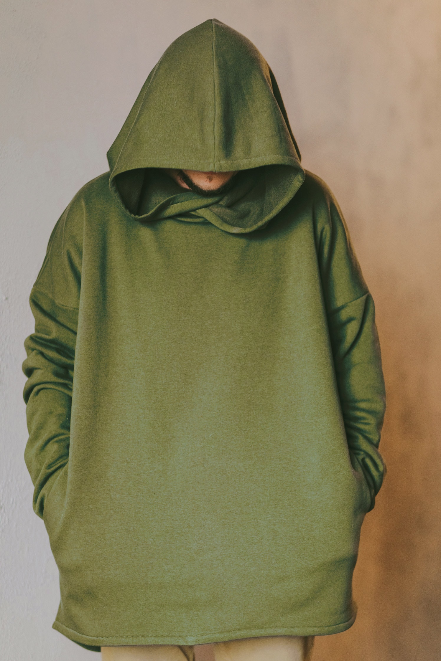 Oversized Cotton Hoodie: Unisex Zip up Sweatshirt With Mittens - Etsy