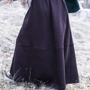 Bordeaux boho maxi cotton skirt, Midi Wool Skirt, Winter Warm Skirt, Women's Wool Skirt, Cozy Winter Skirt image 7