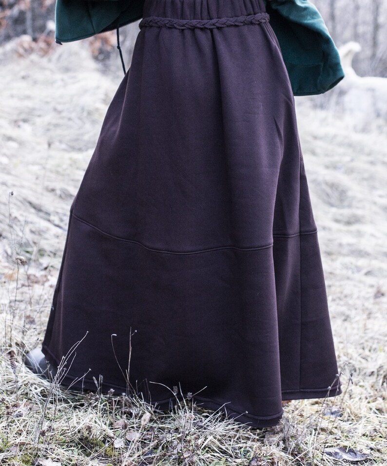 Bordeaux boho maxi cotton skirt, Midi Wool Skirt, Winter Warm Skirt, Women's Wool Skirt, Cozy Winter Skirt image 7