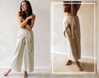 Wide Leg Linen Pants: Women's Comfortable Loose Fit Trousers