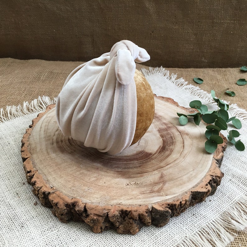 Baby Top Knot Turban Toddler Infant Top Knot Toddler Turban Photo Props Baby Tie Turban Hat Toddler Turban Hat Cream Velvet Turban hat