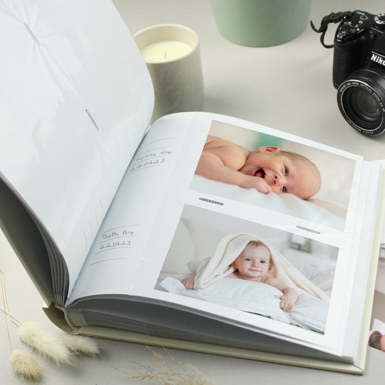 Baby Fotoalbum, Safari Tier Thema Baby Album, Personalisiertes BabyGeschenk Baby Shower Geschenk, Baby Erinnerungsbuch, Personalisiertes Neues Baby Geschenk, Baby Scrapbook Bild 4