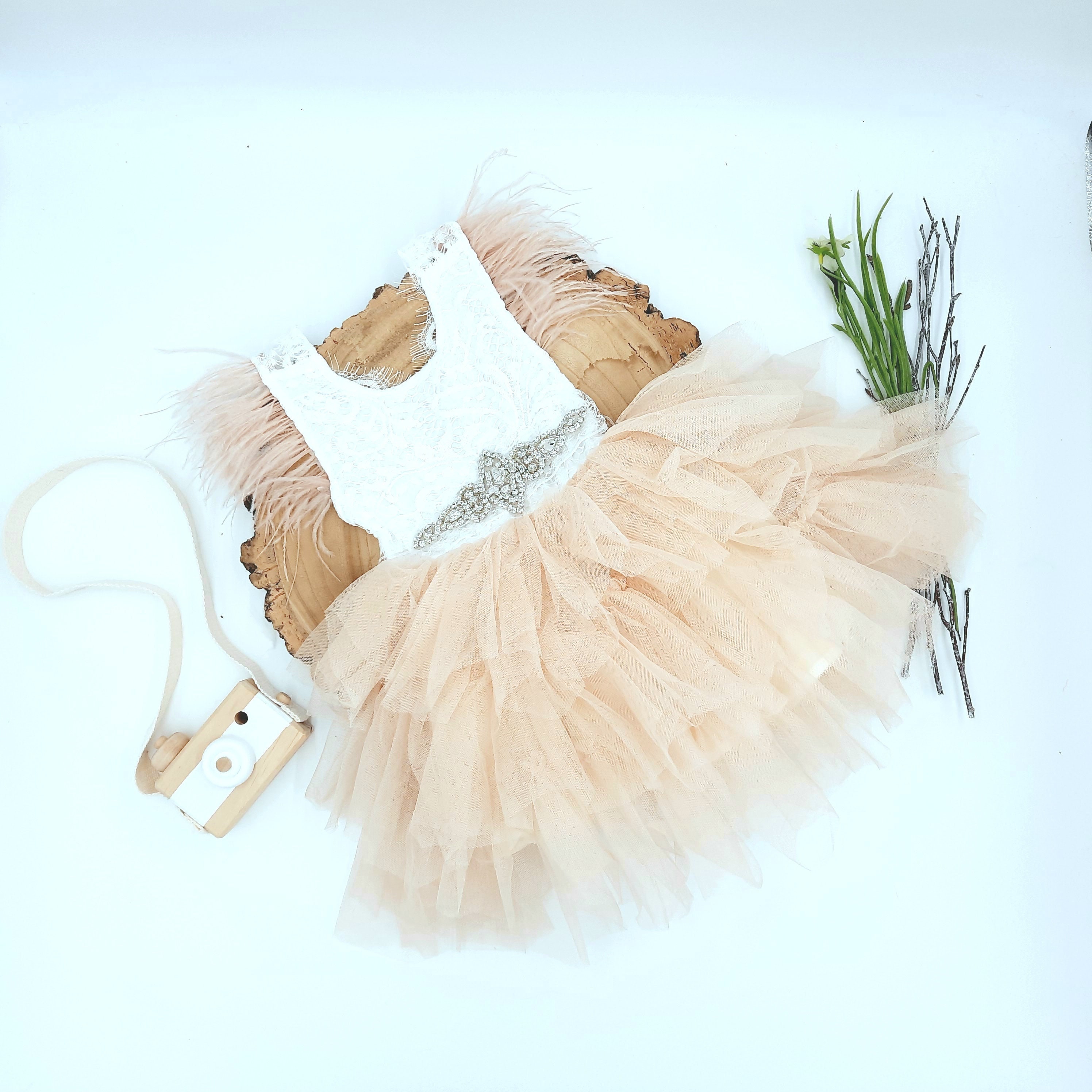 Feather skirt cheap baby
