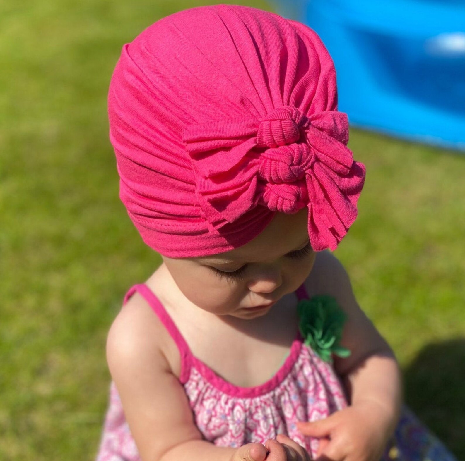 Triple Knot Boho Baby Turban Hat Dusky Pink Summer Baby Etsy UK