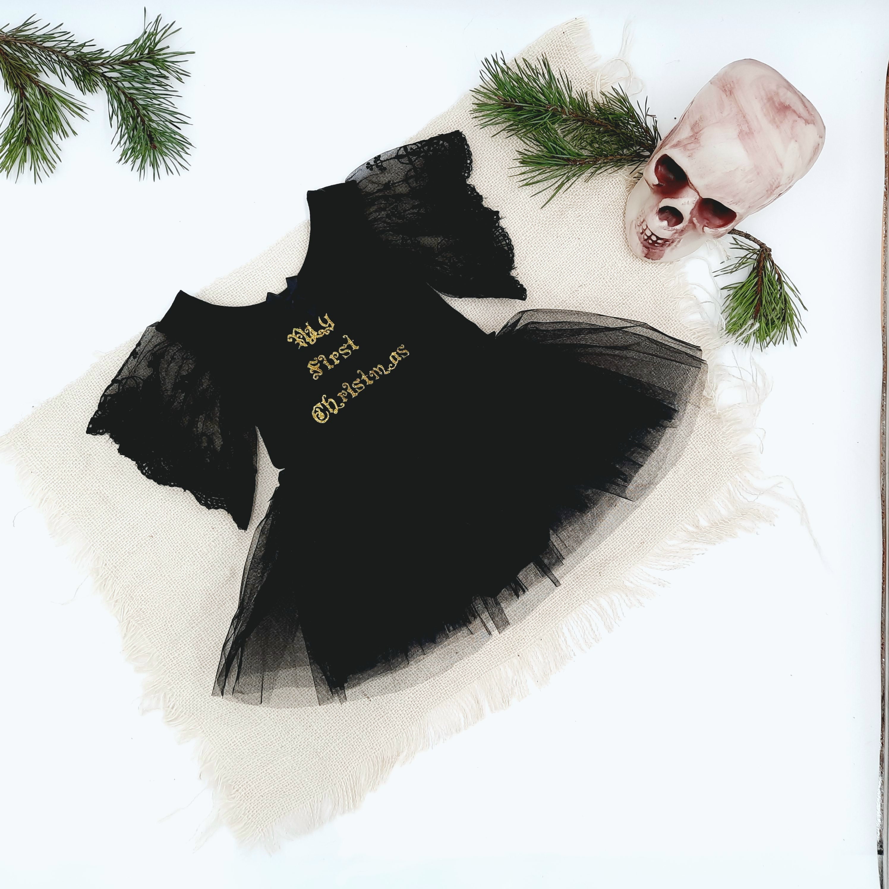 Baby Girl Goth 1st Christmas Outfit Heavy Metal Rock - Etsy Hong Kong