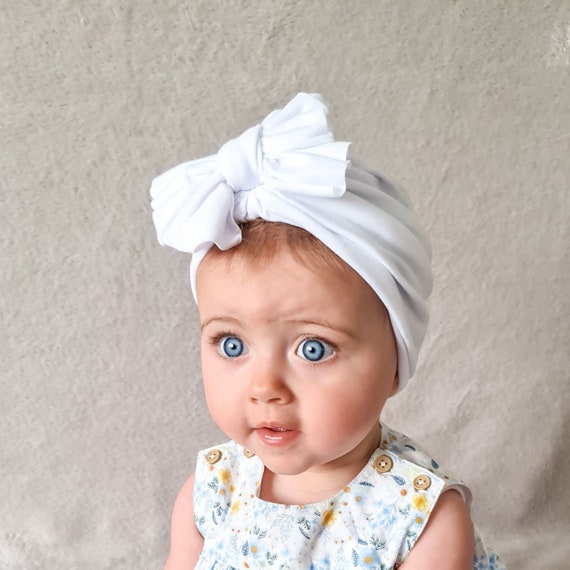 Chapeau turban bébé blanc, arc dété Turban Headwrap, bandeau pour  tout-petits Turban Photographie Prop, Boho Style Baby Girl Fashion  Accessory Top Knot -  France
