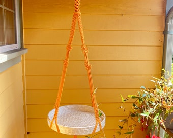 Bohemian inspired Macrame Hanging side/end table