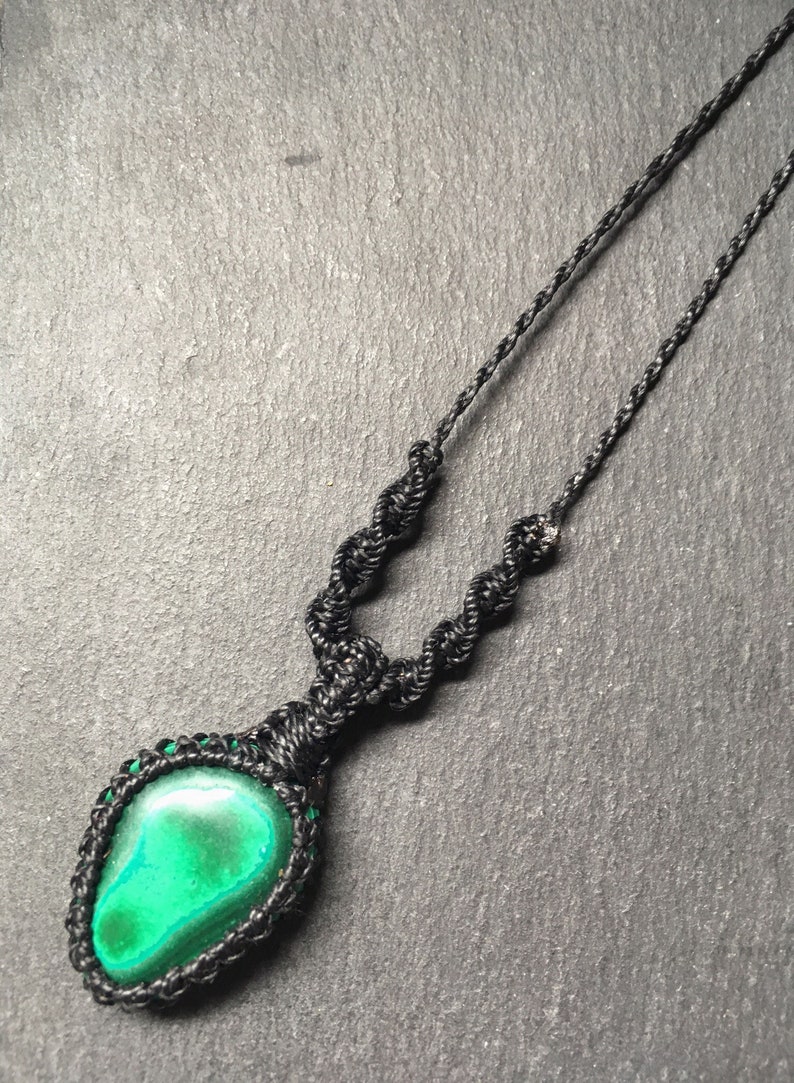 malachite jewellery Malachite macrame necklace crystal necklace mens necklace travel gift vegan gift macrame net necklace