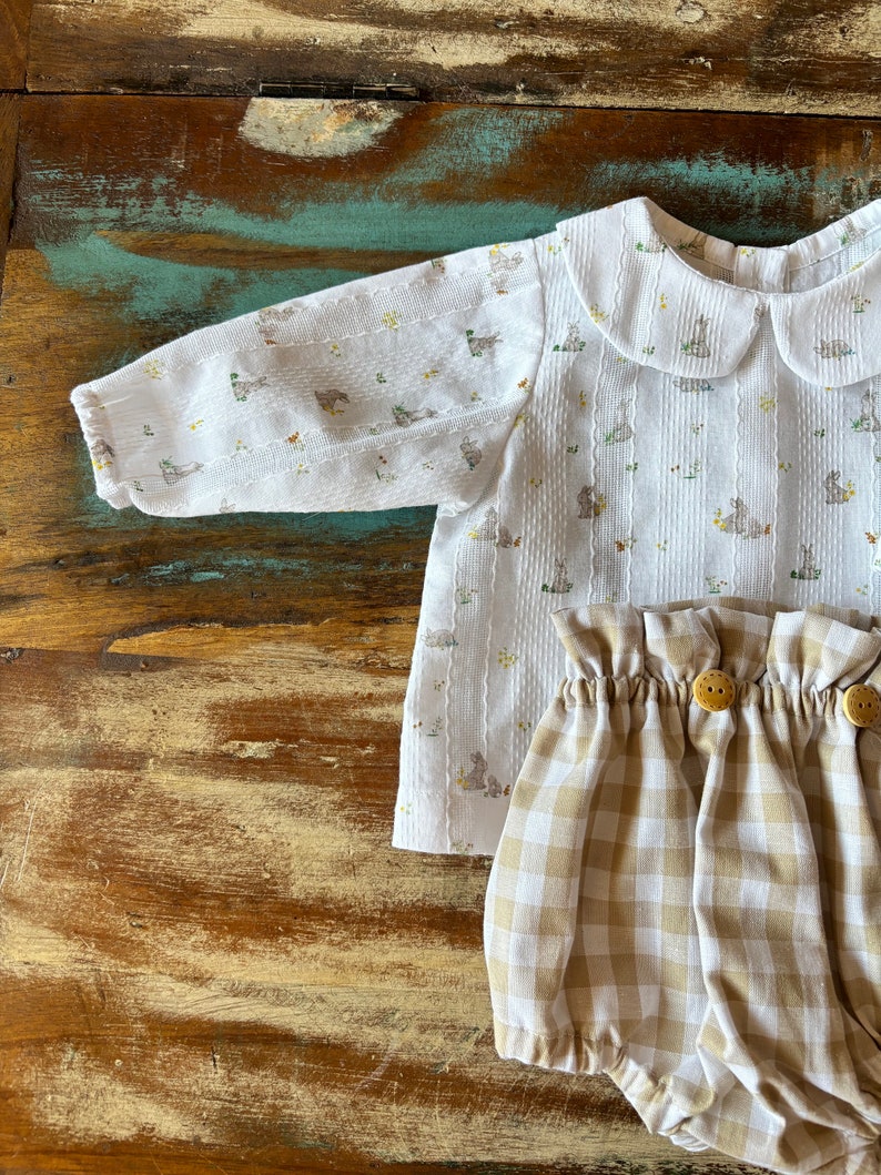 Chemise bébé imprimé lapin manches longues ou courtes Lapins Baby shirt manches longues ou courtes image 2