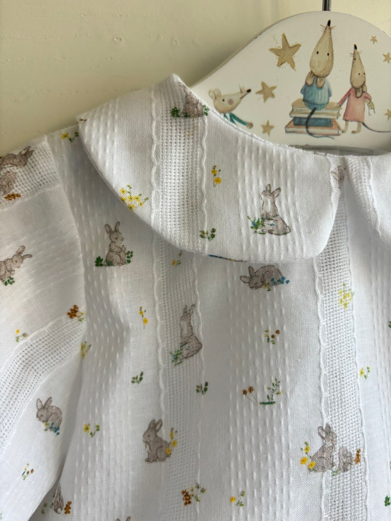 Chemise bébé imprimé lapin manches longues ou courtes Lapins Baby shirt manches longues ou courtes image 4