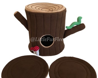 Made to Order Tree Stump House for guinea pigs, ferrets, hedgehogs, rabbits, chinchillas, and other small pets.