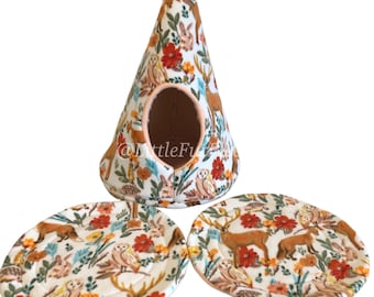 Ready to ship Cone shaped Hidey House with two potty pads for guinea pigs, ferrets, chinchillas, rats, or any other small animals