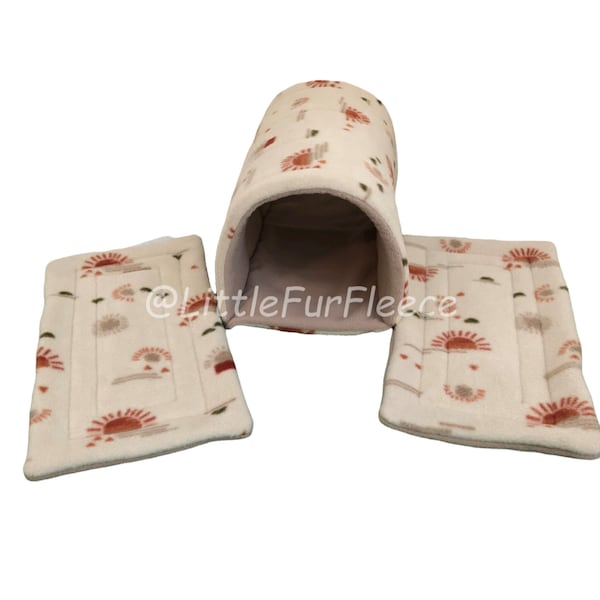 Made to Order 14"x8" fleece tunnel, for guinea pigs, ferrets, rats, rabbits, chinchillas, and other small pets.