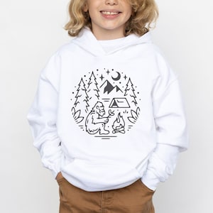 Bigfoot Hoodies for Kids| Kid Hoody for Summer Camp| Funny Shirts for Youth| Nature hoodies for Kids| Camp Life| Bonfire Hoodie Sasquatch