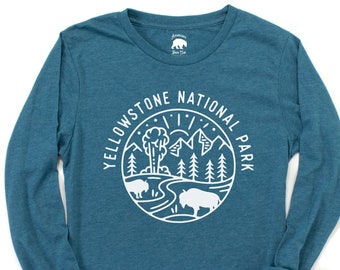 Yellowstone National Park long sleeve shirts for women and men| US National Parks tees| Yellowstone lover gift for Christmas