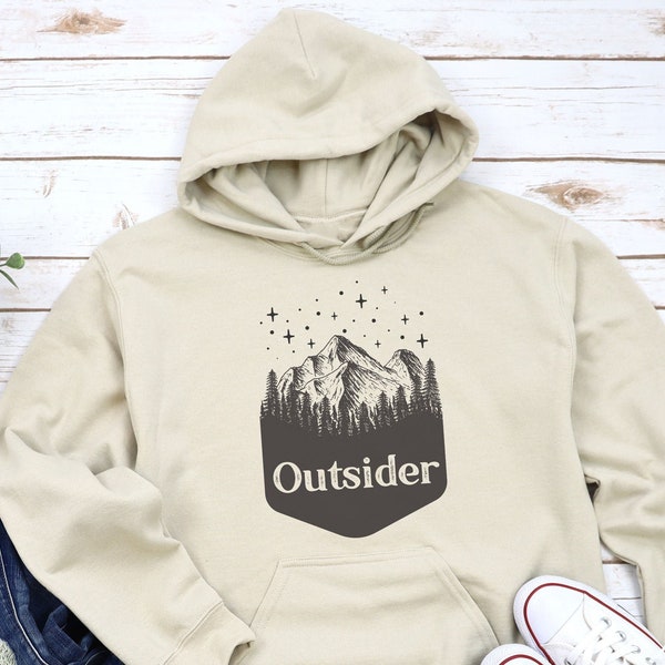 Outsider Hoodie| Nature Hoodies & Sweatshirts| Stargazing Hoodies| Mountains Sweatshirts for Camping| Hoodies for Women and Men| Celestial
