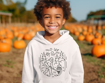 Fall kids clothing| Autumn Sweatshirts for toddlers + kids| Bigfoot Hoodies for Kids| Funny Shirts for Youth| Nature hoodies for Kids|