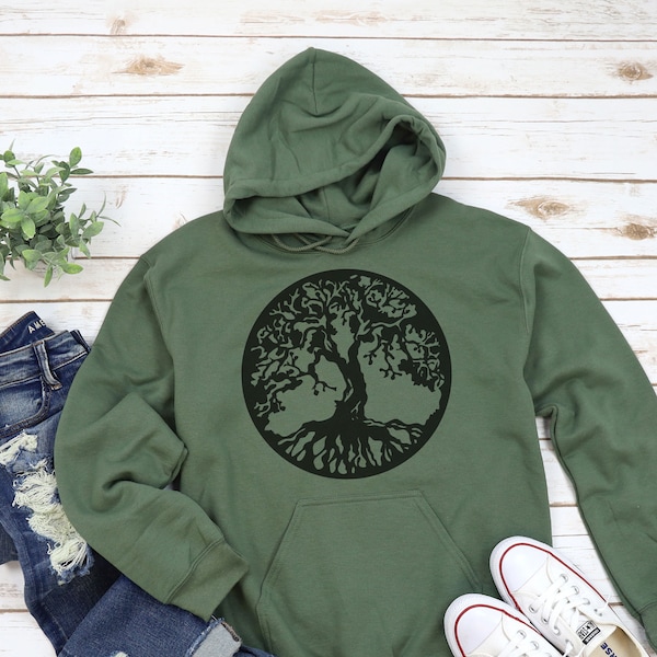 Baum des Lebens Hoodies für Frauen| Kleidung in großen Größen verfügbar | Gemütliches Plant Lady Sweatshirt| Boho Nature Hoodies