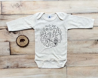 Bigfoot Fall / Autumn baby bodysuit with long sleeves| Fall baby gift| October baby gift| Newborn baby| Funny baby clothing
