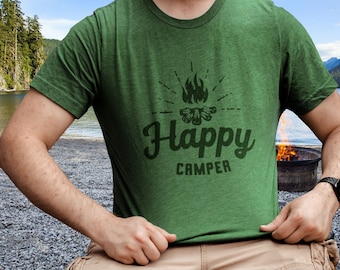 happy camper shirts| adventure shirt men| outdoor gift men| vintage camper| camping shirt men| wanderlust shirt| nature shirt| gift for him