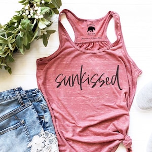 Sunkissed tank| flowy racerback tank tops for summer vacation| cute summer tops| travel shirt| vacation shirt