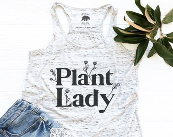Plant Lady Tank Top| Gardening Tank Tops for Women and Plant Moms| Plus Size Clothing Available| Womens Summer Tops & Clothing