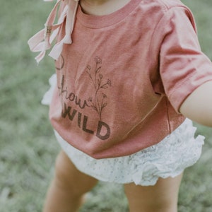 grow wild shirt Kids Shirt Toddler Shirt Kids Tshirt Graphic Tee Kids Clothes Inspirational Shirt Positive Shirt Nature Shirt image 4