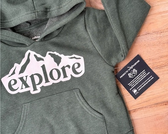 Explore Toddler + Big Kids Hoodie| Toddler Boy Clothing| Toddler Girl Clothing| Family Camping Trip Clothing| Summer Camp Sweatshirt| Gift