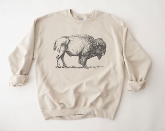 American Buffalo Sweatshirt| Crewneck sweatshirt| Fathers Day Gift| Dad sweater| Bison Gift| Outdoors Sweatshirt| Graphic Sweatshirts
