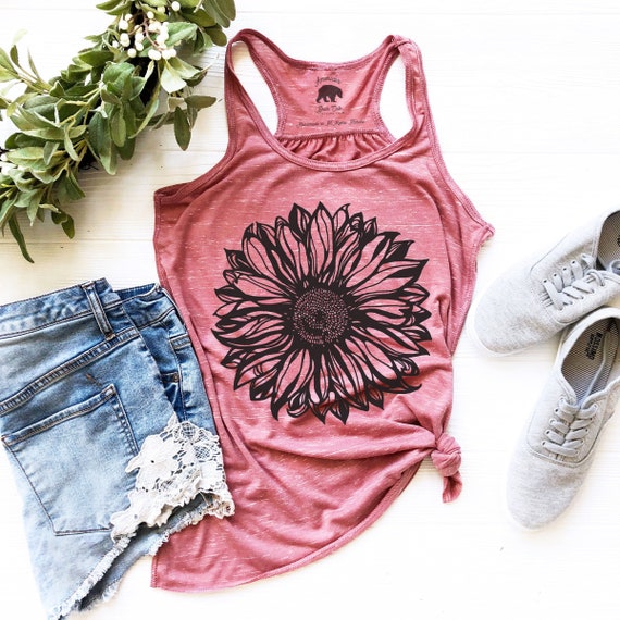 Sunflower Tank Top Sunflower Tank Tops for Women Plus Size