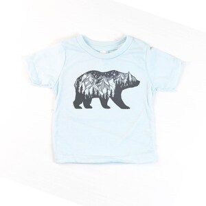 Nature Baby Clothes Baby Boy Clothing Bear Toddler Shirt Nature Tshirt for Kids Toddler Boy Nature Clothes Toddler Bear Shirt Ice Blue Triblend